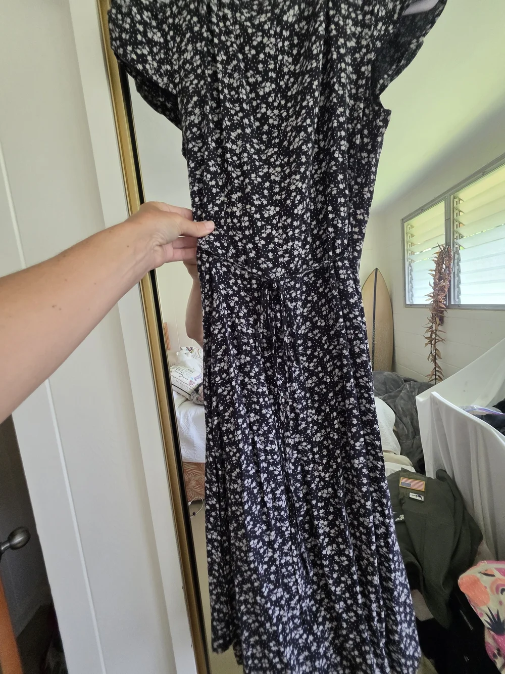 Brandy Melville Black Floral Wrap Maxi Dress - Picture 4 of 5